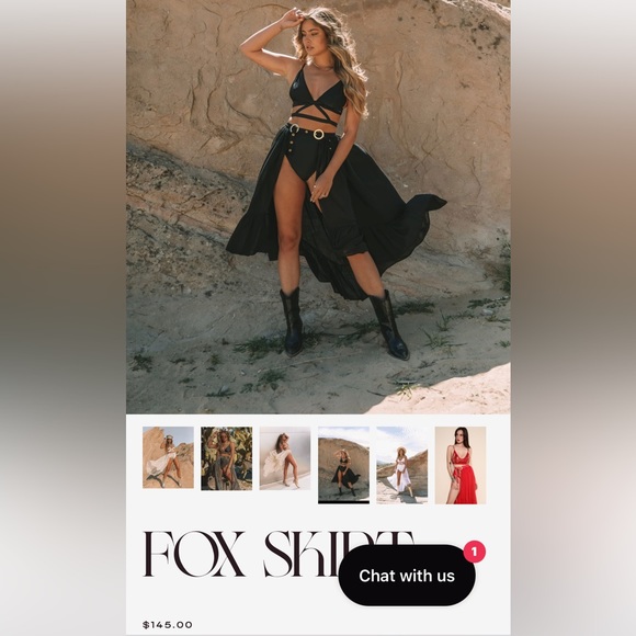 Fox Skirt Size 2 (M-L), Fox Bra Size L : (D+ CUP) 30"- 38” & Fox Bottoms Size M - Picture 3 of 7